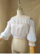 Pure Color Chiffon Classic Lolita Half Sleeve Shirt