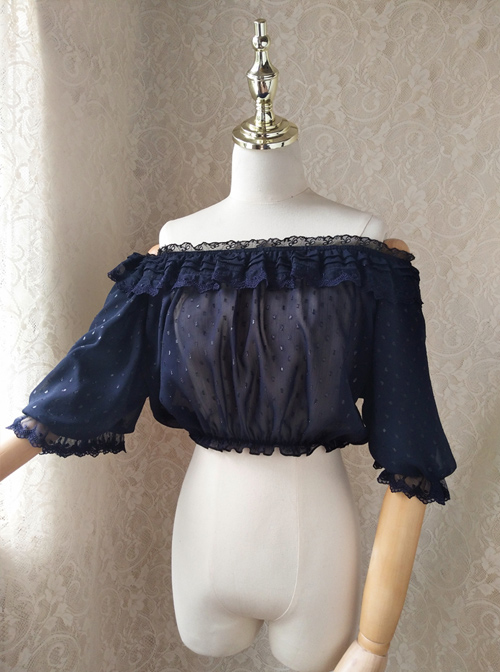 Pure Color Chiffon Classic Lolita Half Sleeve Shirt