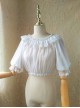 Pure Color Chiffon Classic Lolita Half Sleeve Shirt