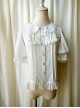 Milky Chiffon Classic Lolita Short Trumpet Sleeve Shirt