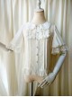 Milky Chiffon Classic Lolita Short Trumpet Sleeve Shirt