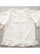 Milky Chiffon Classic Lolita Short Trumpet Sleeve Shirt