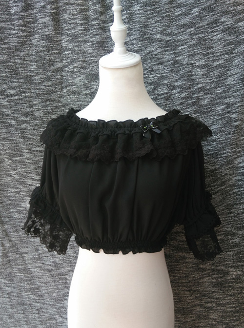 Chiffon Lace Classic Lolita Half Sleeve Shirt