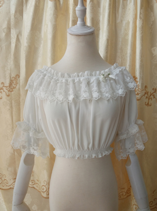 Chiffon Lace Classic Lolita Half Sleeve Shirt