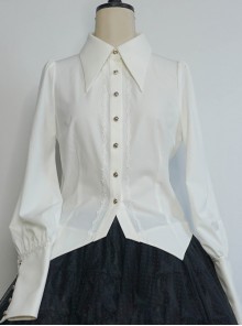 Love And Death Series Peaked Lapel Puff Sleeves Lolita Shirt