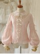 Double Layer Jacquard Cotton Long Sleeve Lace Shirt