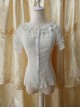 Chiffon Lace Ruffle Round Collar Slim Lolita Shirt