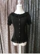 Chiffon Lace Ruffle Round Collar Slim Lolita Shirt