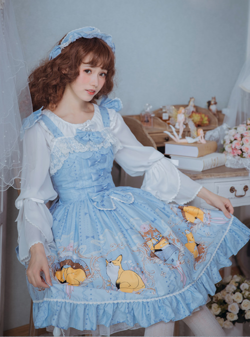 Magic Tea Party White Chiffon Lace Loose Cute Lolita Shirt