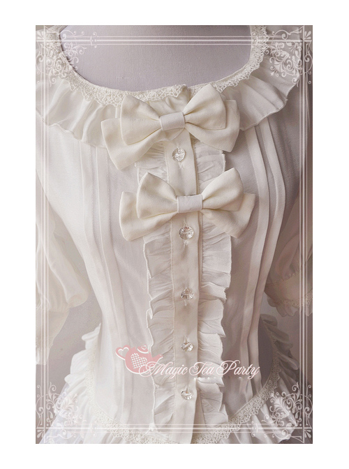 Magic Tea Party Fragrant Summer Series White Lace Half Sleeve Lolita Shirt