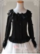 Magic Tea Party Musical Song Series Black Lace Chiffon Lolita Shirt