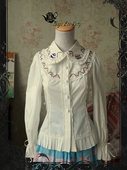 Magic Tea Party Circus Maiden Series Embroidery Lace Lolita Shirt