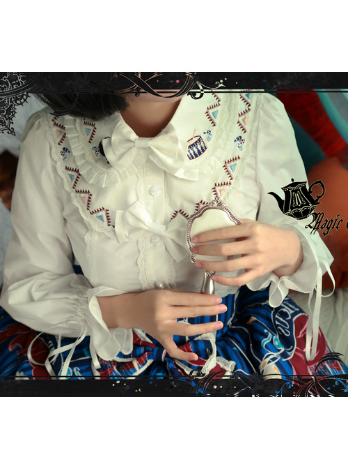 Magic Tea Party Circus Maiden Series Embroidery Lace Lolita Shirt