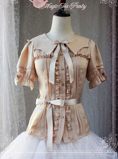 Magic Tea Party Starry Sky Series Star-shaped Collar Chiffon Short Sleeves Classic Lolita Shirt