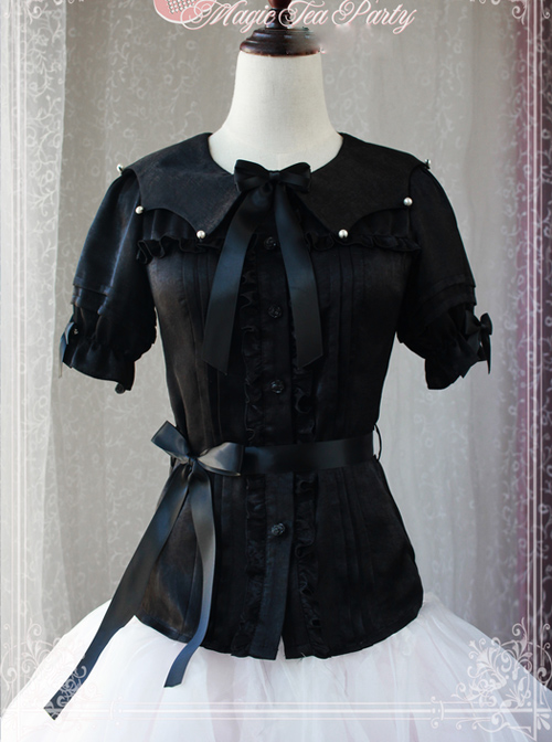 Magic Tea Party Starry Sky Series Star-shaped Collar Chiffon Short Sleeves Classic Lolita Shirt