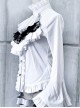 White Trumpet Sleeves Flounced Collar Slim Black Lace Gothic Lolita Shirt