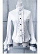 White Trumpet Sleeves Flounced Collar Slim Black Lace Gothic Lolita Shirt