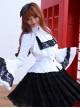 White Trumpet Sleeves Flounced Collar Slim Black Lace Gothic Lolita Shirt