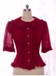 High-end Retro Chiffon Lace-up Slim Lolita Shirt