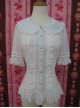 High-end Retro Chiffon Lace-up Slim Lolita Shirt