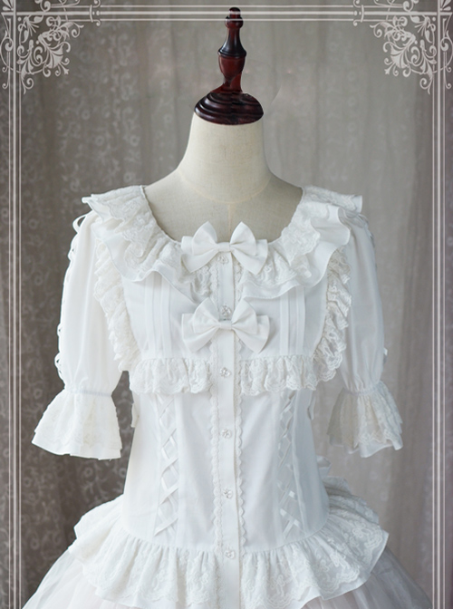 Magic Tea Party Wind's Child Series White Short Sleeve Lolita Shirt