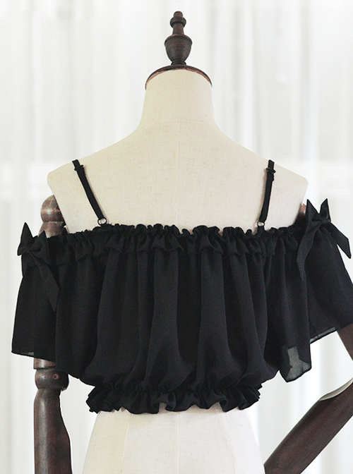 Chiffon Ruffles Sling Lolita Super Short Shirt