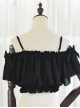 Chiffon Ruffles Sling Lolita Super Short Shirt