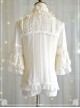 Trumpet Sleeve Stand Collar Chiffon Lolita Shirt