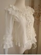 White Chiffon Ruffles Classic Lolita Seven-quarter Sleeve Shirt