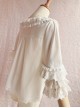 Cute Chiffon Ruffle Doll Collar Lolita Nine Quarter Sleeve Shirt