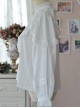 White Retro Ruffle Little Stand Collar Long Sleeve Classic Lolita Shirt