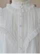 White Retro Ruffle Little Stand Collar Long Sleeve Classic Lolita Shirt