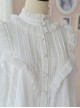White Retro Ruffle Little Stand Collar Long Sleeve Classic Lolita Shirt