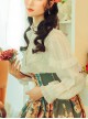 White Retro Ruffle Little Stand Collar Long Sleeve Classic Lolita Shirt