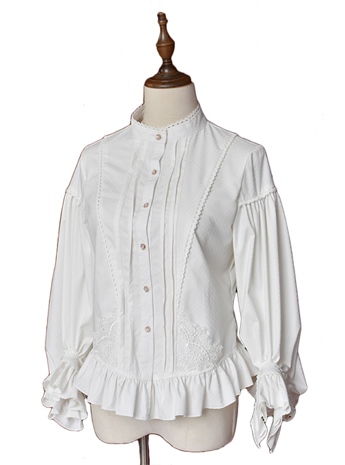 Retro Handsome Classic Lolita Long Lantern Sleeve Shirt