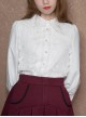 White Retro Hepburn Palace Style Embroidery Classic Lolita Shirt