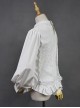 White Retro Hepburn Palace Style Embroidery Classic Lolita Shirt