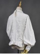 White Retro Hepburn Palace Style Embroidery Classic Lolita Shirt