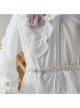 White Off Shoulder Ruffles Classic Lolita Long Sleeve Shirt