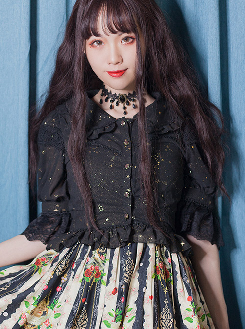 Bronzing Constellation Doll Collar Classic Lolita Shirt