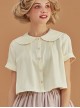 Antique Chair Series Apricot Doll Collar Short Sleeve Classic Lolita Shirt