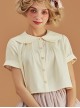 Antique Chair Series Apricot Doll Collar Short Sleeve Classic Lolita Shirt