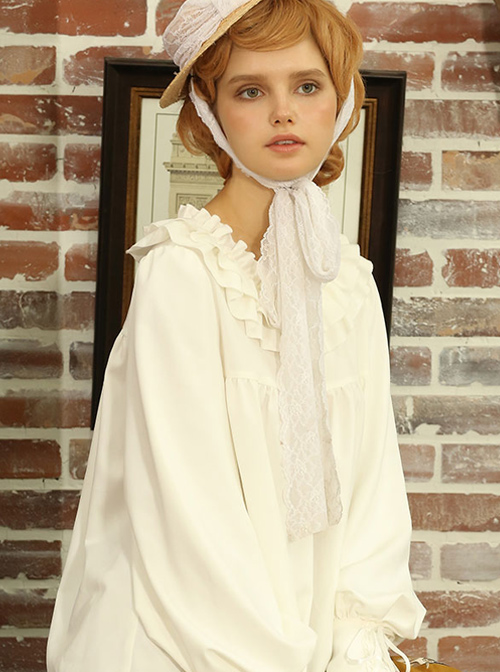 Knife And Sword War Series Ruffle Collar Long Sleeve Lolita Shirt