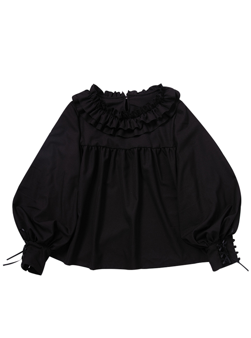 Knife And Sword War Series Ruffle Collar Long Sleeve Lolita Shirt