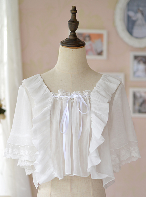 Ruffles White Classic Lolita Short Style Pullover Shirt