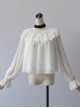 Bronzing White Chiffon Classic Lolita Long Sleeve Shirt