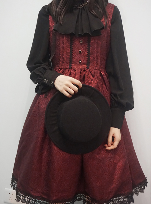 Elegant Lapel Gothic Lolita Long Sleeve Retro Shirt