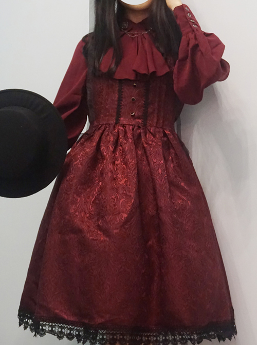 Elegant Lapel Gothic Lolita Long Sleeve Retro Shirt