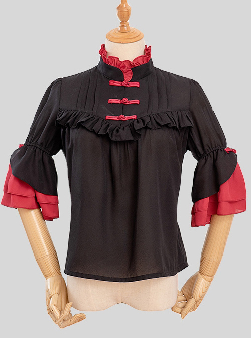 Magic Tea Party City Of Aurora Series Blouses Chinese Style Classic Lolita Short Sleeve Shirt