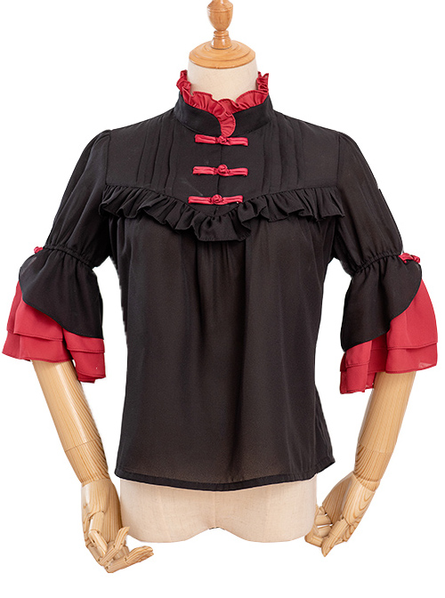 Magic Tea Party City Of Aurora Series Blouses Chinese Style Classic Lolita Short Sleeve Shirt